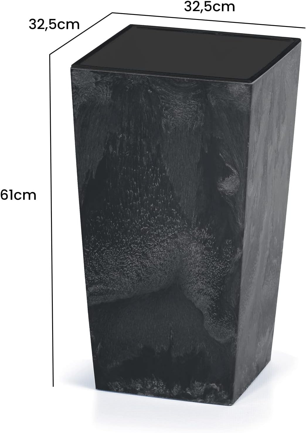 Deuba Blumentopf 49L 61x32,5x31,5cm Betonoptik Inkl. Einlegeboden Indoor Outdoor Blumenkasten Pflanz