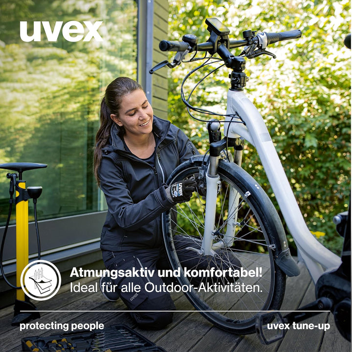uvex tune-up Softshell-Arbeitsjacke für Damen - Wasserabweisende Outdoorjacke M Schwarz, M Schwarz