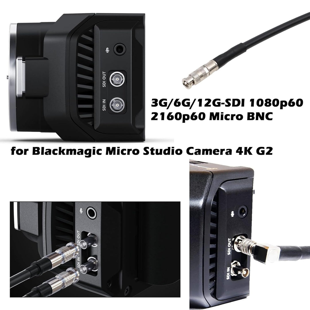 HangTon 4K 60p 12G SDI Videokabel HD Micro BNC auf Standard BNC für Blackmagic Video Assist 5 Zoll M