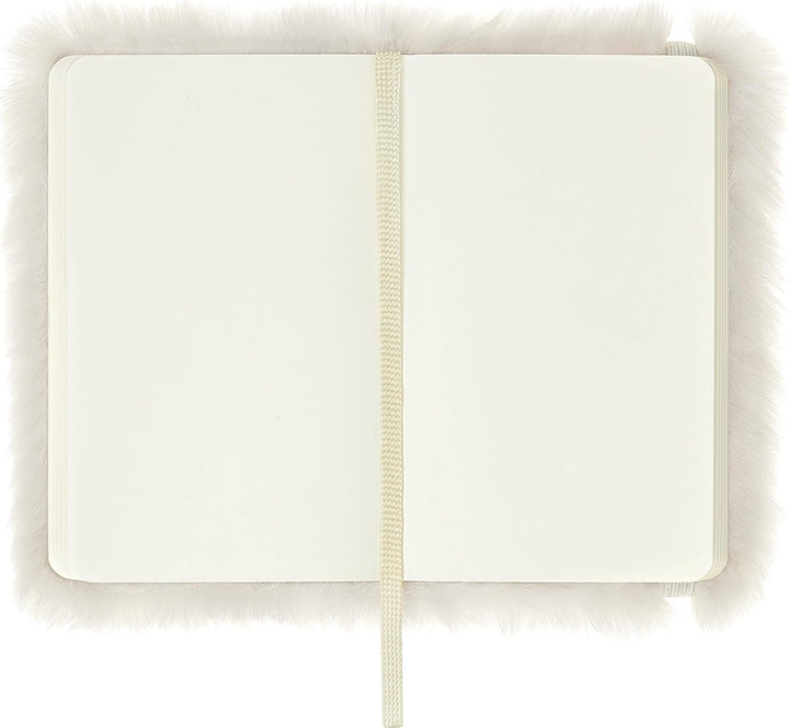 Moleskine - Notizbuch mit Kunstfell, Hardcover und Elastikverschluss, Grösse Extra-Small, Farbe Crem