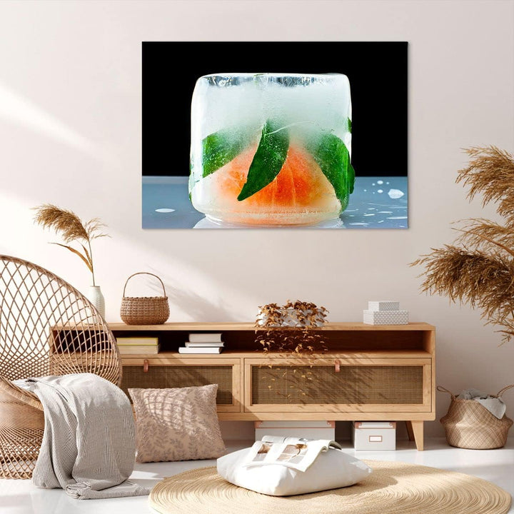 Bilder auf Leinwand 100x70cm Leinwandbild Gefroren frucht dessert bio Gross Wanddeko Bild Schlafzimm