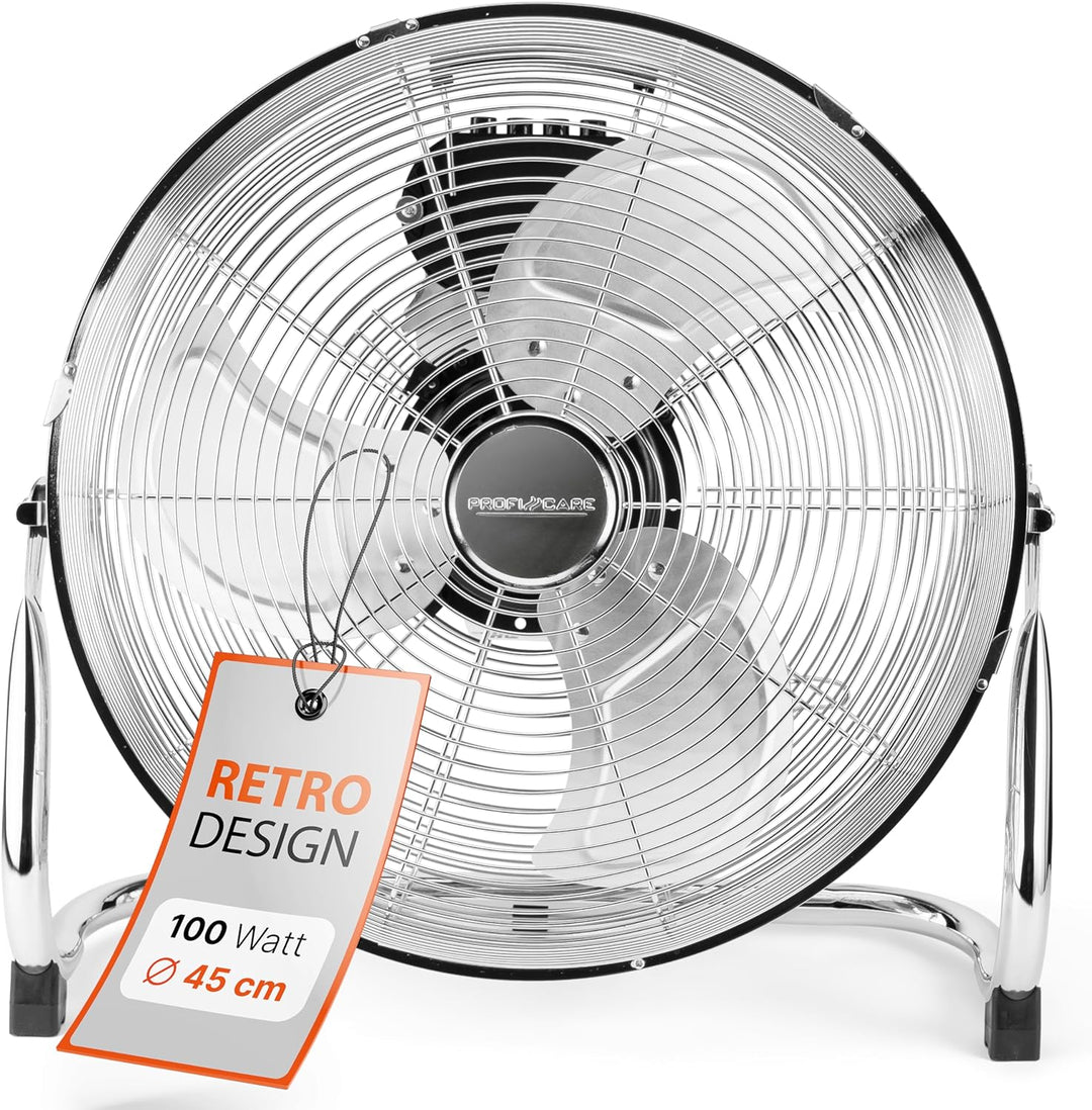 ProfiCare® XL Windmaschine mit 45 cm Ø | Ventilator verstellbarer Winkel | Bodenventilator 3 Stufen