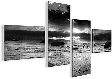 islandburner Bild Bilder auf Leinwand Black Ocean 4L XXL Poster Leinwandbild Wandbild Dekoartikel Wo