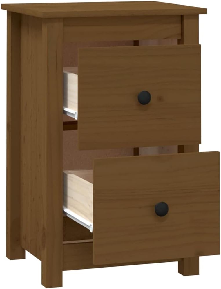 FIRBNUS Bedside Table Nachtkonsole Beistelltisch mit Stauraum Night Stand Nachttisch Honigbraun 40x3