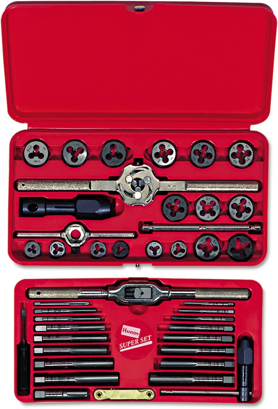 IRWIN Tools 26317 Metrisches Gewindebohrer- und Sechskant-Schneideisen-Set, 41-teilig Metrischer Was