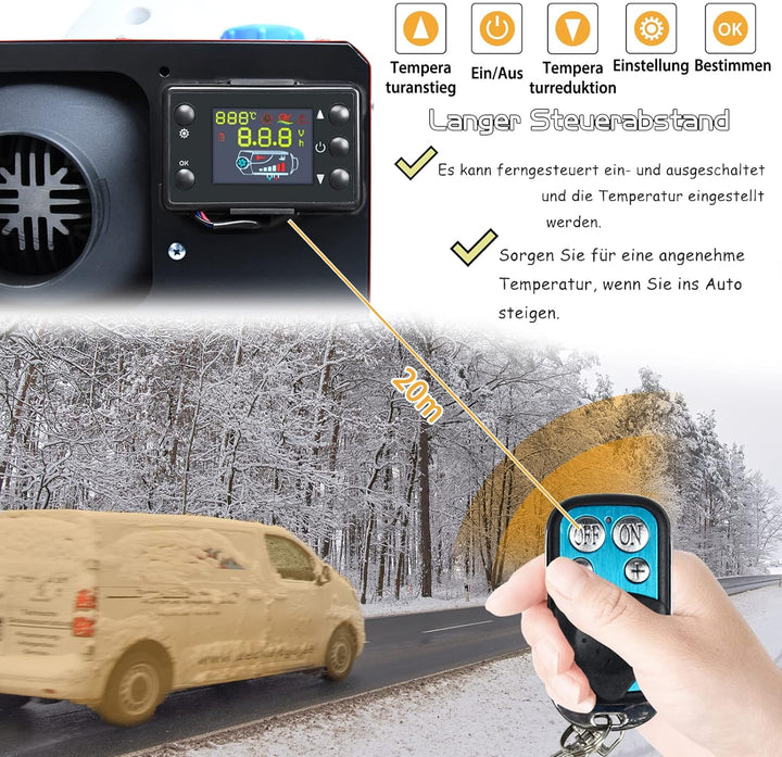 NAIZY Dieselheizung 12V 8KW Diesel Standheizung Lufterhitzer Air Diesel Heizung mit LCD-Bildschirm &