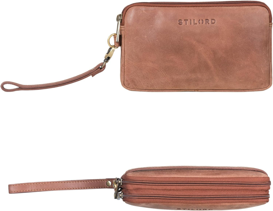 STILORD 'Richie' Handgelenktasche Leder Männer Kleine Herrenhandtasche mit Abnehmbarer Schlaufe Mode