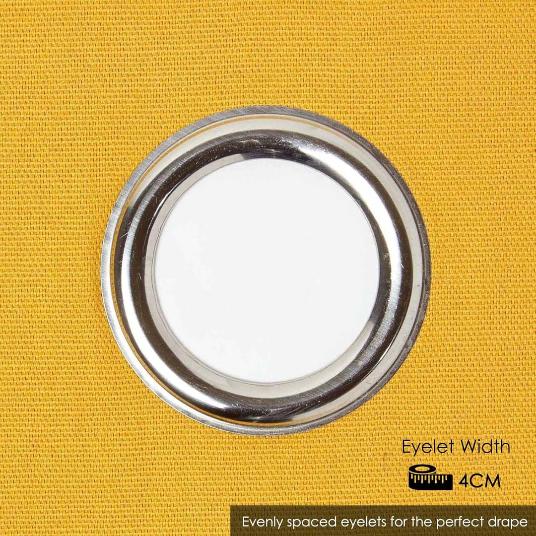 Homescapes 2er Set eifarbige Ösen Gardinen je B137 x L228 cm aus 100% Baumwolle, blickdichte Vorhäng