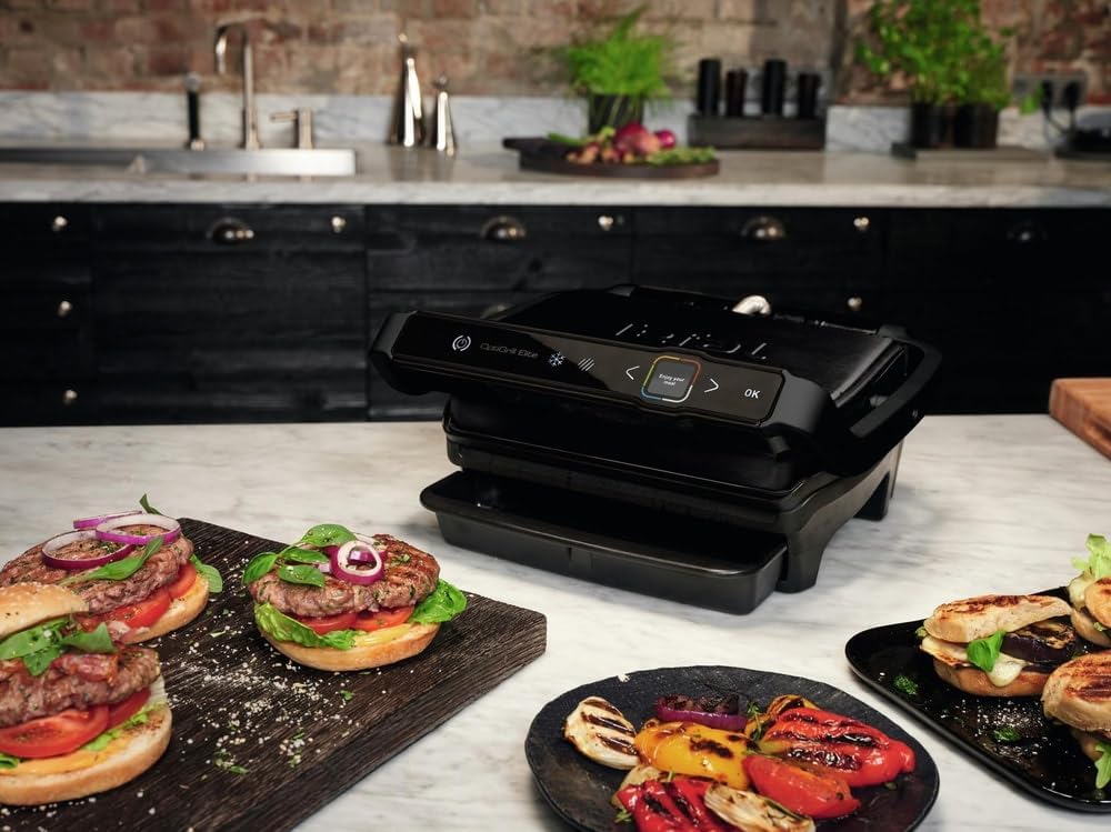 Tefal Optigrill Elite GC7508 Kontaktgrill, schwarz, 2.000