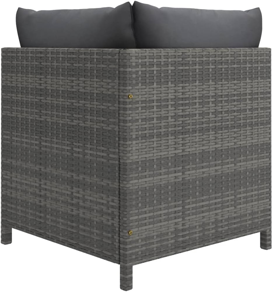 vidaXL Gartenmöbel 3-TLG. mit Kissen Mittelsofa Ecksofa Sofa Lounge Gartenset Gartensofa Garten Garn