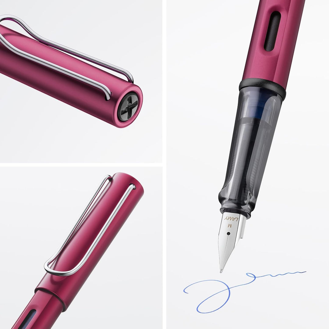 LAMY AL-star Füllhalter 029 – Füller aus Aluminium in der Farbe Dunkelviolett mit transparentem Grif