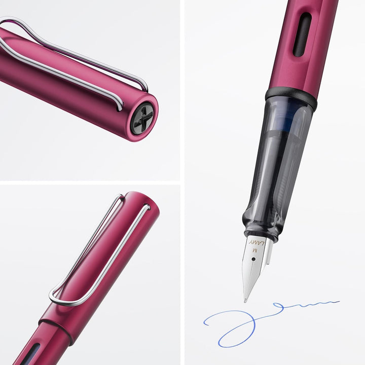 LAMY AL-star Füllhalter 029 – Füller aus Aluminium in der Farbe Dunkelviolett mit transparentem Grif
