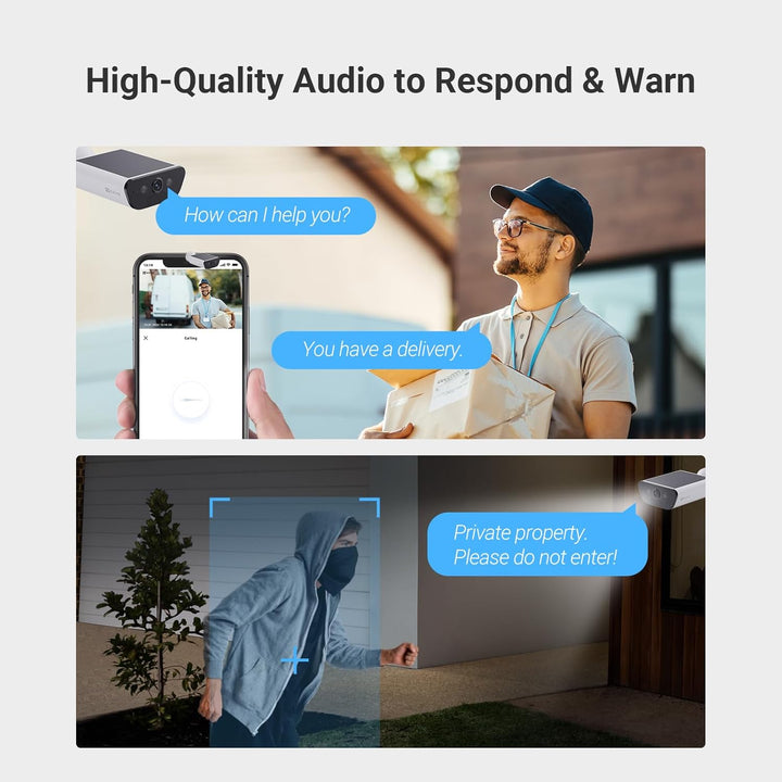 EZVIZ 4K Akku Überwachungskamera mit 10400mAh Akku, kabellose Aussenkamera mit eingebautem 1.4W Sola