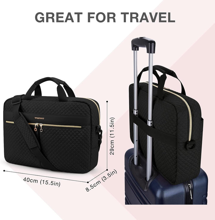 bagsmart Laptoptasche, 15,6-Zoll-Aktentasche für Frauen, grosse Laptoptasche, Computertasche, Büro,