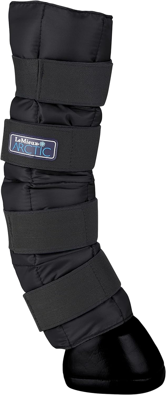 LeMieux Arctic Ice Pferdestiefel in Schwarz, mit Kühlwirkung und flexiblen Gummibändern für Vorder-