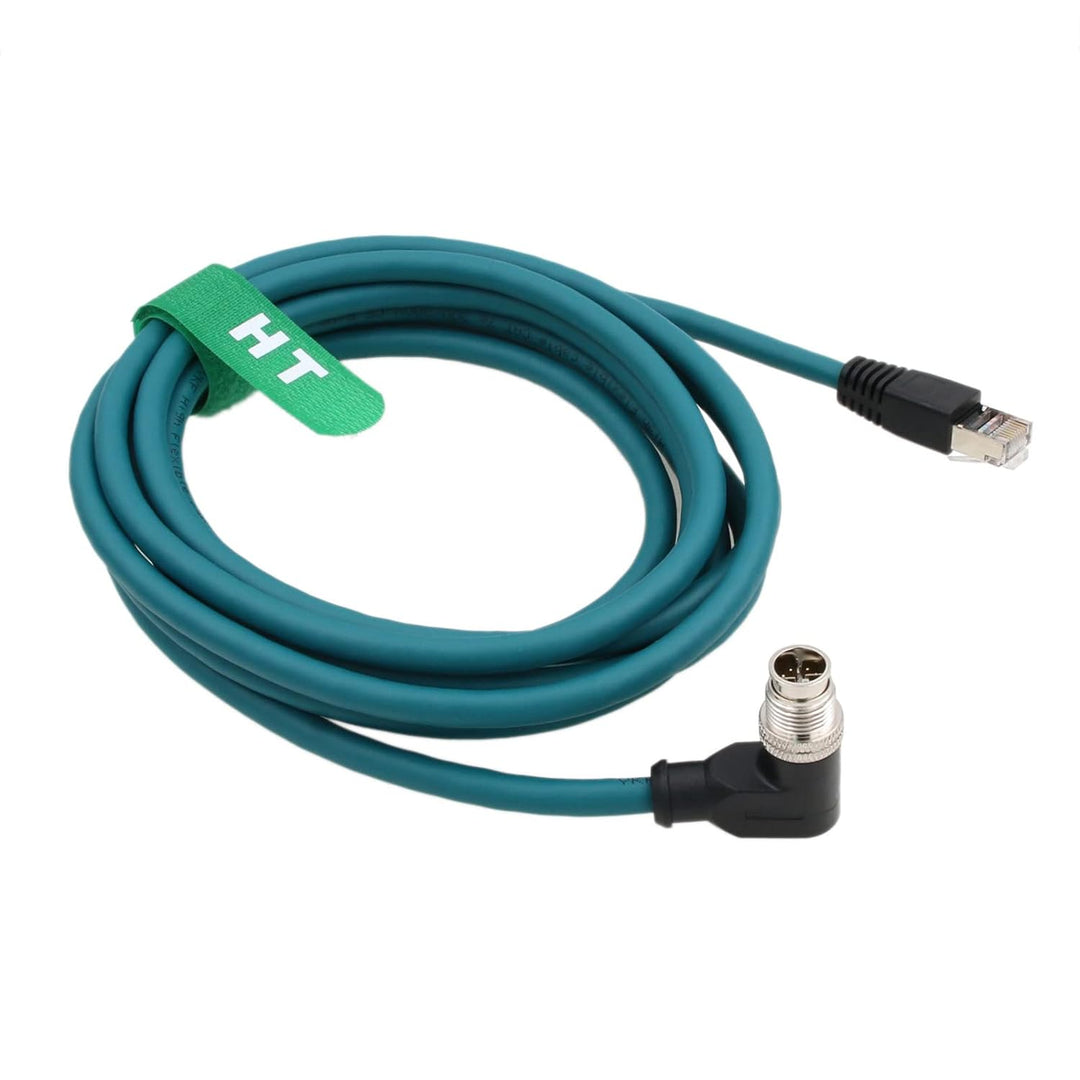 HangTon Netzwerk Ethernet M12 8 Pin X-Coded abgewinkelt auf RJ45 abgeschirmtes CAT-7e Kabel für Cogn