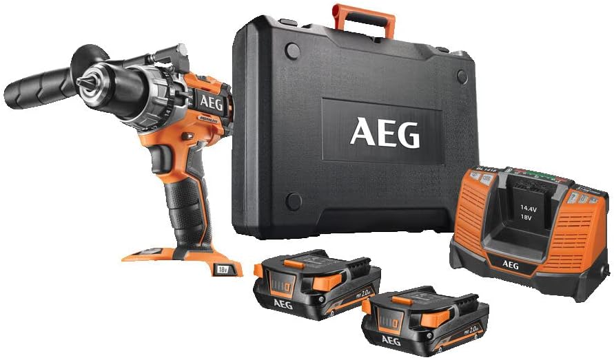 AEG 18 V PRO18V Brushless Akku-Kompakt-Schlagbohrschrauber BSB18C2BL-202C (2-Gang-Getriebe, max. Dre