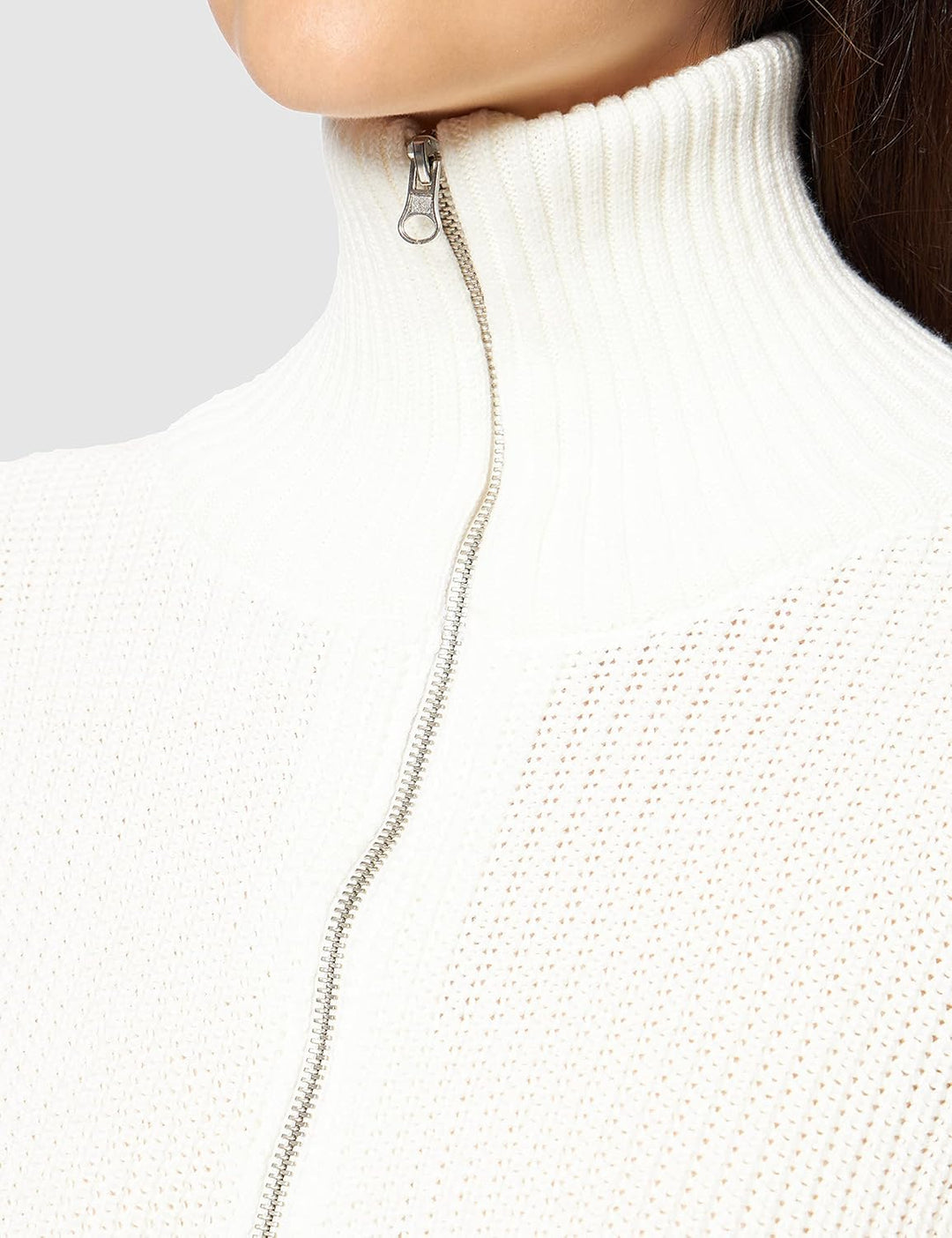 NA-KD Damen Side Slit Knitted Sweater Pullover XXL Gebrochenes Weiss, XXL Gebrochenes Weiß