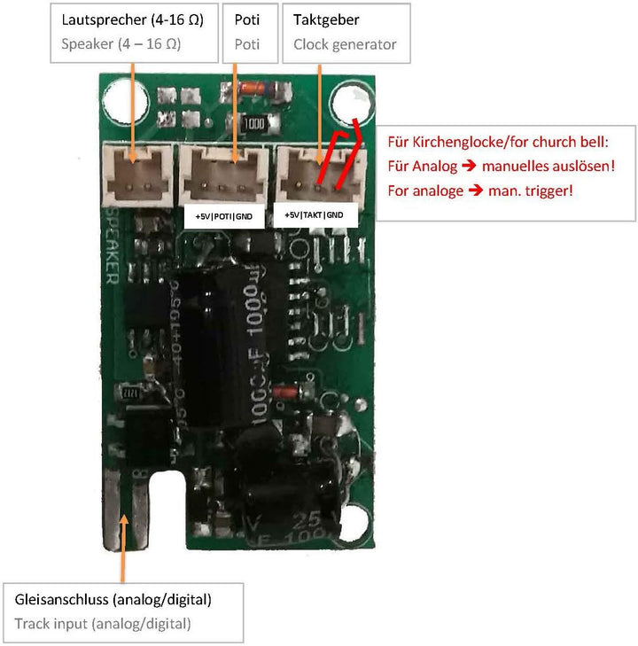 ML-Train Dampfsound Basic-S für alle Spur-G Loks - Analog- und Digitalbetrieb - Gartenbahn Zubehör
