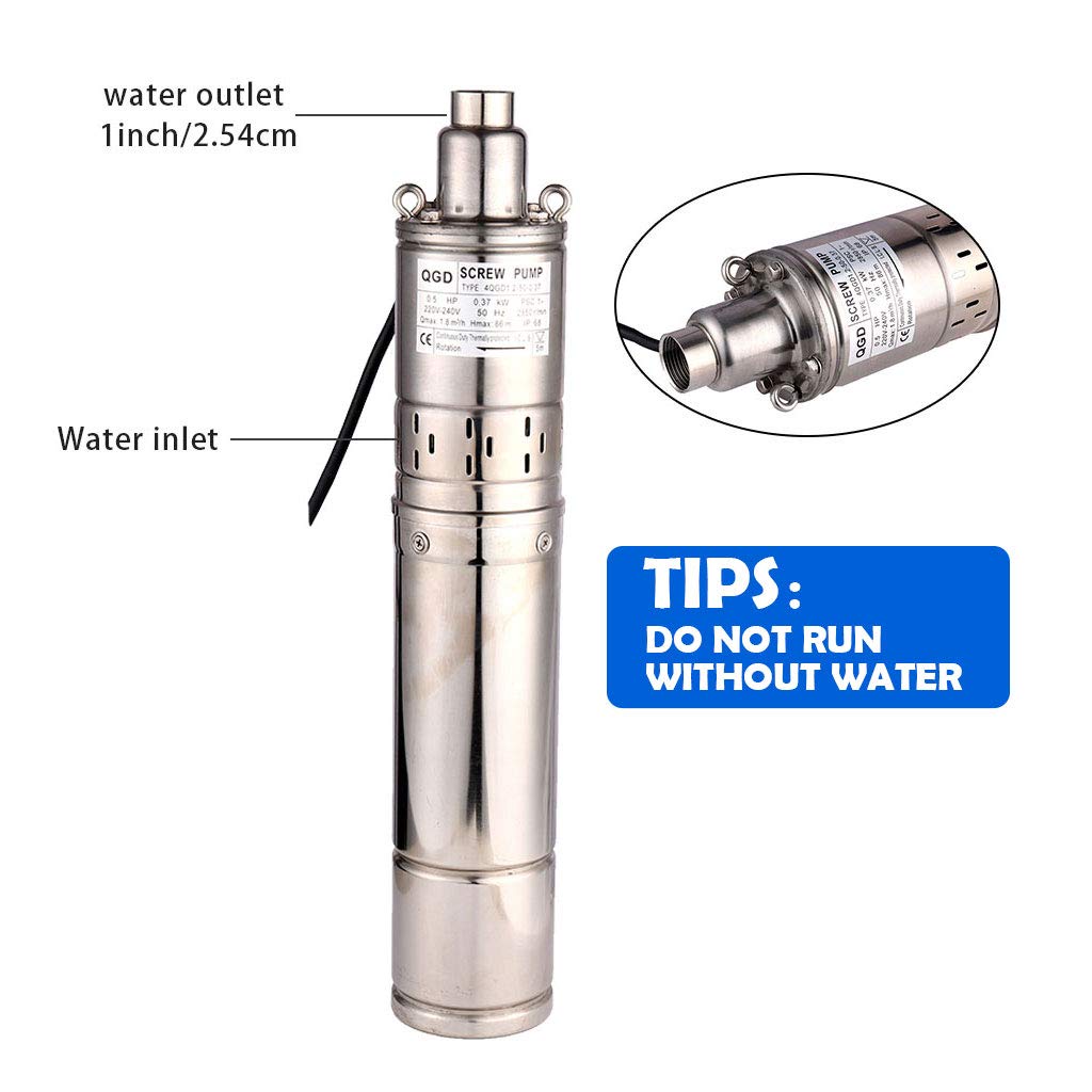 SHYLIYU Tiefbrunnenpumpe Edelstahl Tauchpumpe Ø10cm Brunnenpumpen 1800l/min wasserpumpe für brunnen
