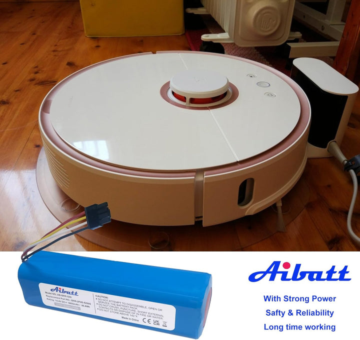 Aibatt 14.4V 6000mAh Li-Ion Akku, Ersatzakku für Xiaomi Mi Roboter, Mijia 1st und 2nd Gen Roborock,M