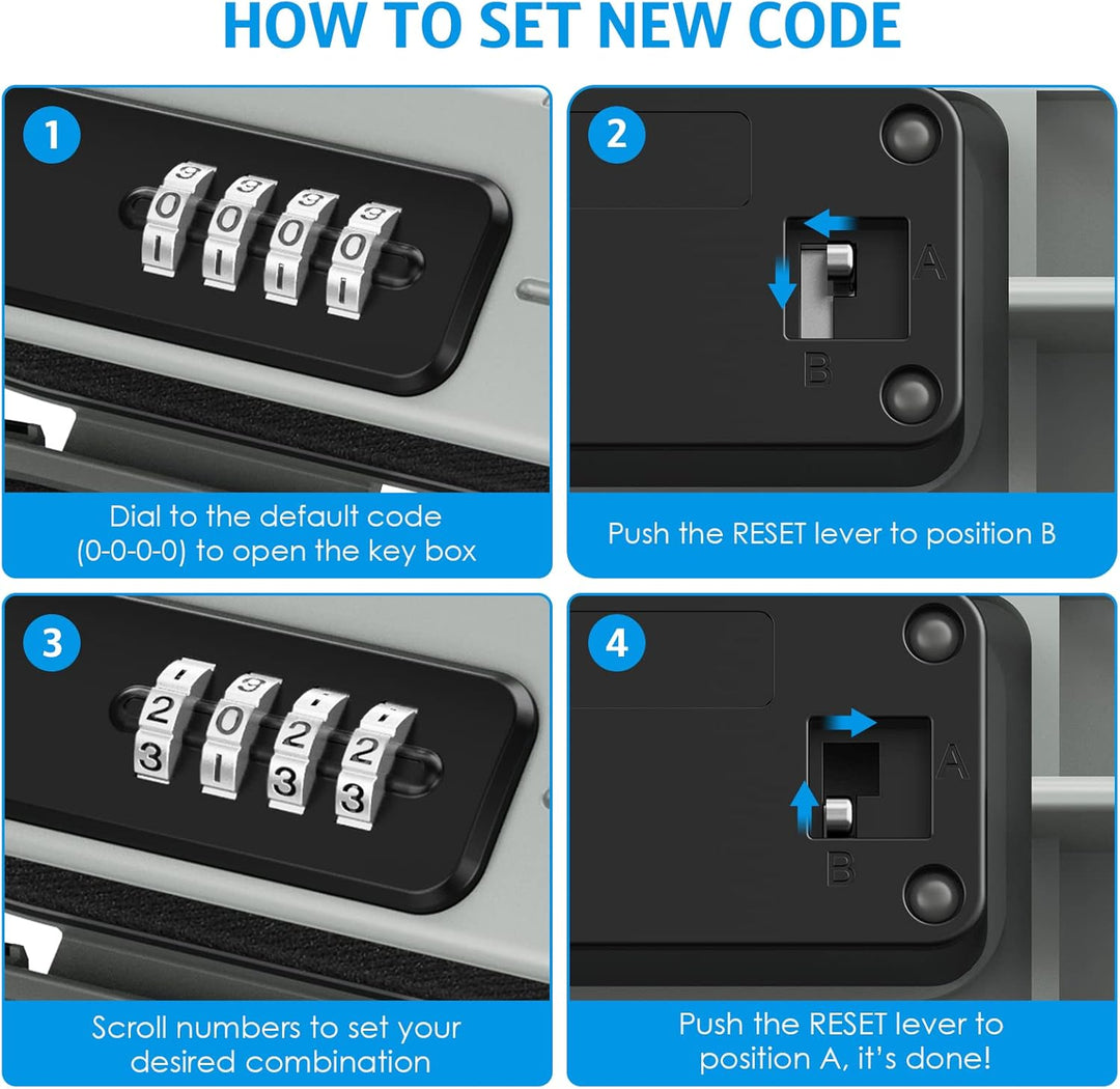Brifit Tresor mit Zahlenschloss, Tragbare Sicherheitsbox Wasserdicht Anti-Diebstahl, Mini Safe Treso
