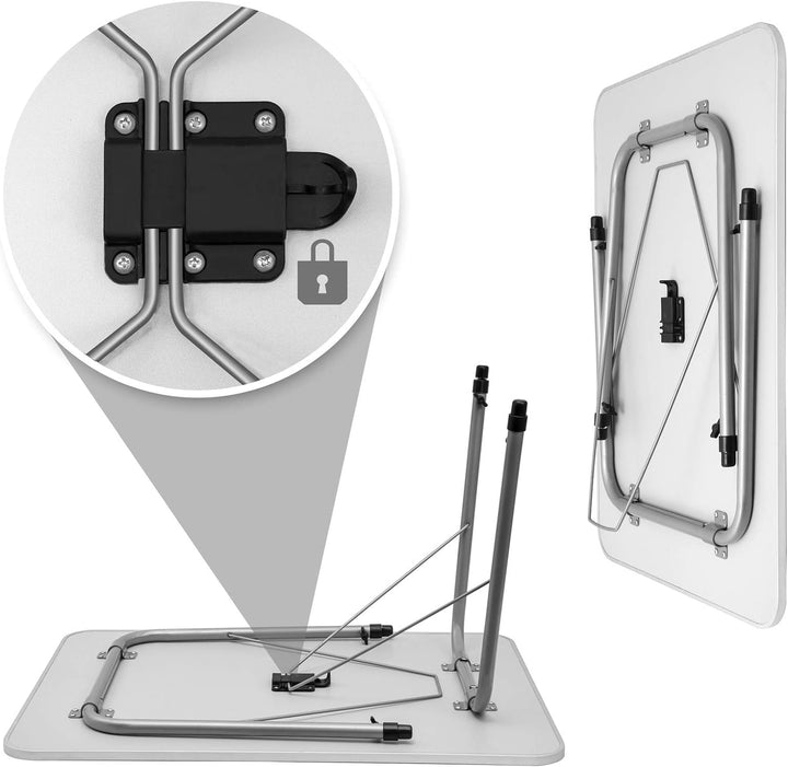 Casaria® Campingtisch klappbar Klapptisch Camping Beine höhenverstellbar 80x60cm Holz Alu Tisch falt