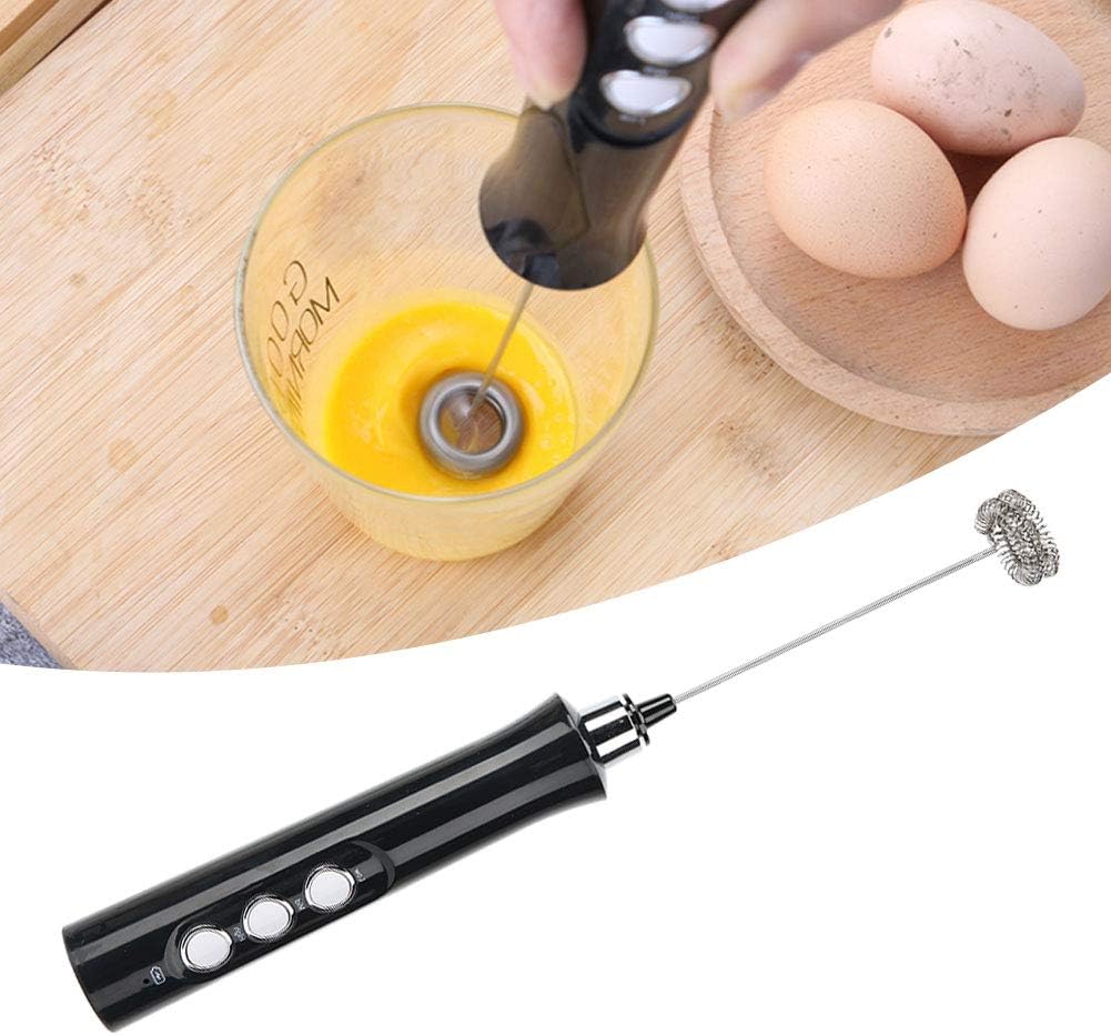 GAESHOW Elektrischer Milchaufschäumer mit Doppeltem Quirl, Handheld Automatischer Eierschläger Milch