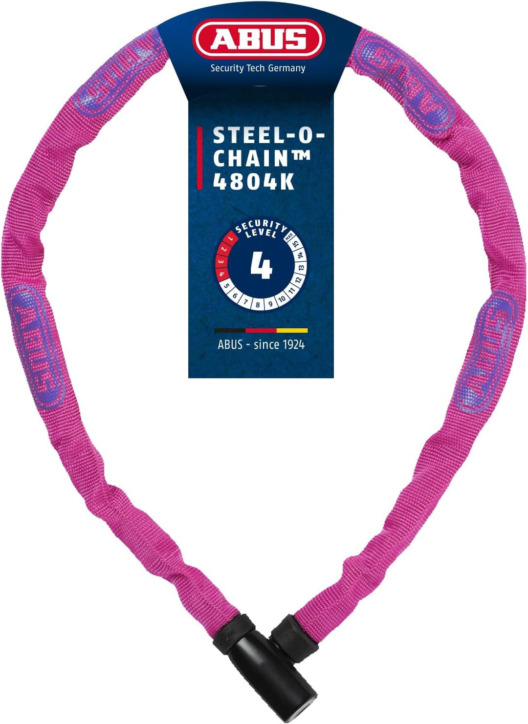 ABUS Kettenschloss Steel-O-Chain 4804K – Fahrradschloss aus Spezialstahl – ABUS-Sicherheitslevel 4 P