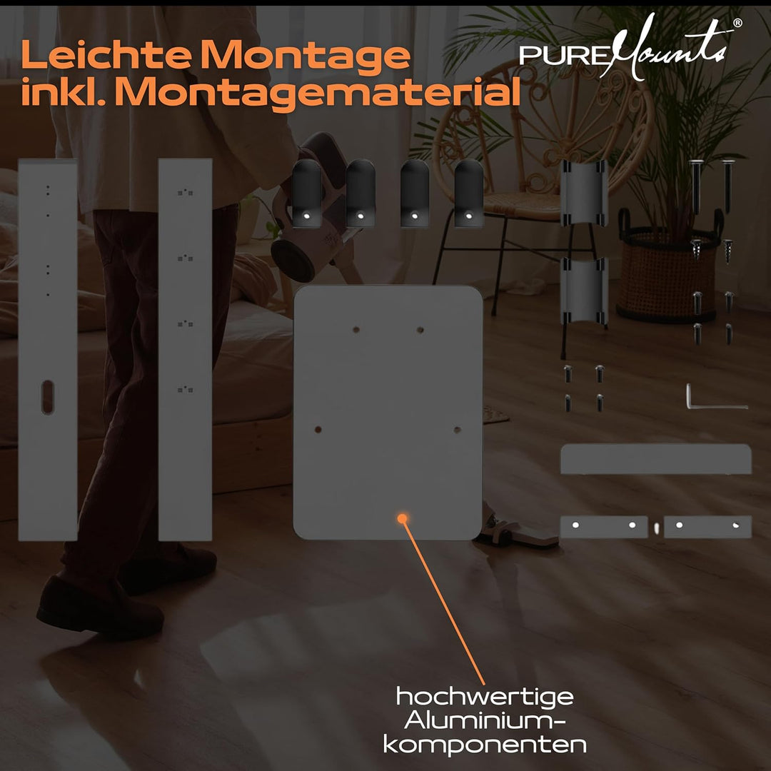 PureMounts PM-VAC-00, Staubsauger Standfuss Organizer für Dyson V6 Pro, V7, V8, Cyclone Fluffy/Absol