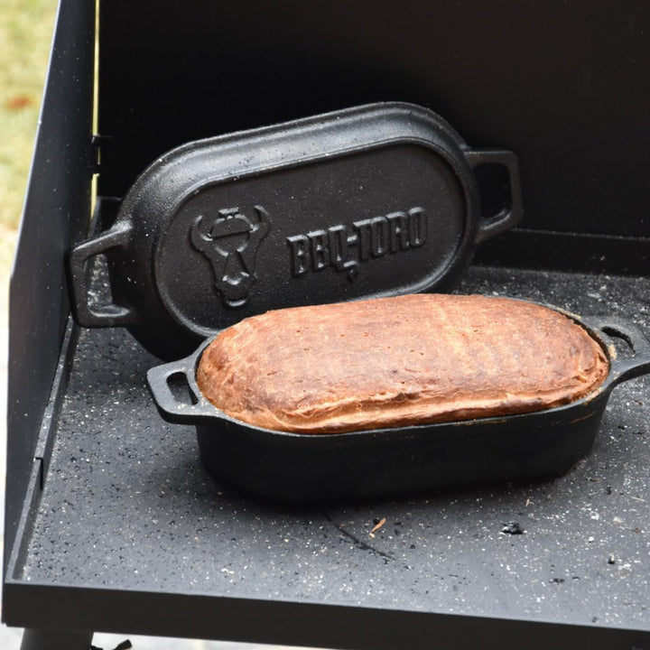 BBQ-Toro Gusseisen Bräter | 1 Liter - 29 x 12,5 x 5,5 cm | bereits eingebrannt - preseasoned | Dutch