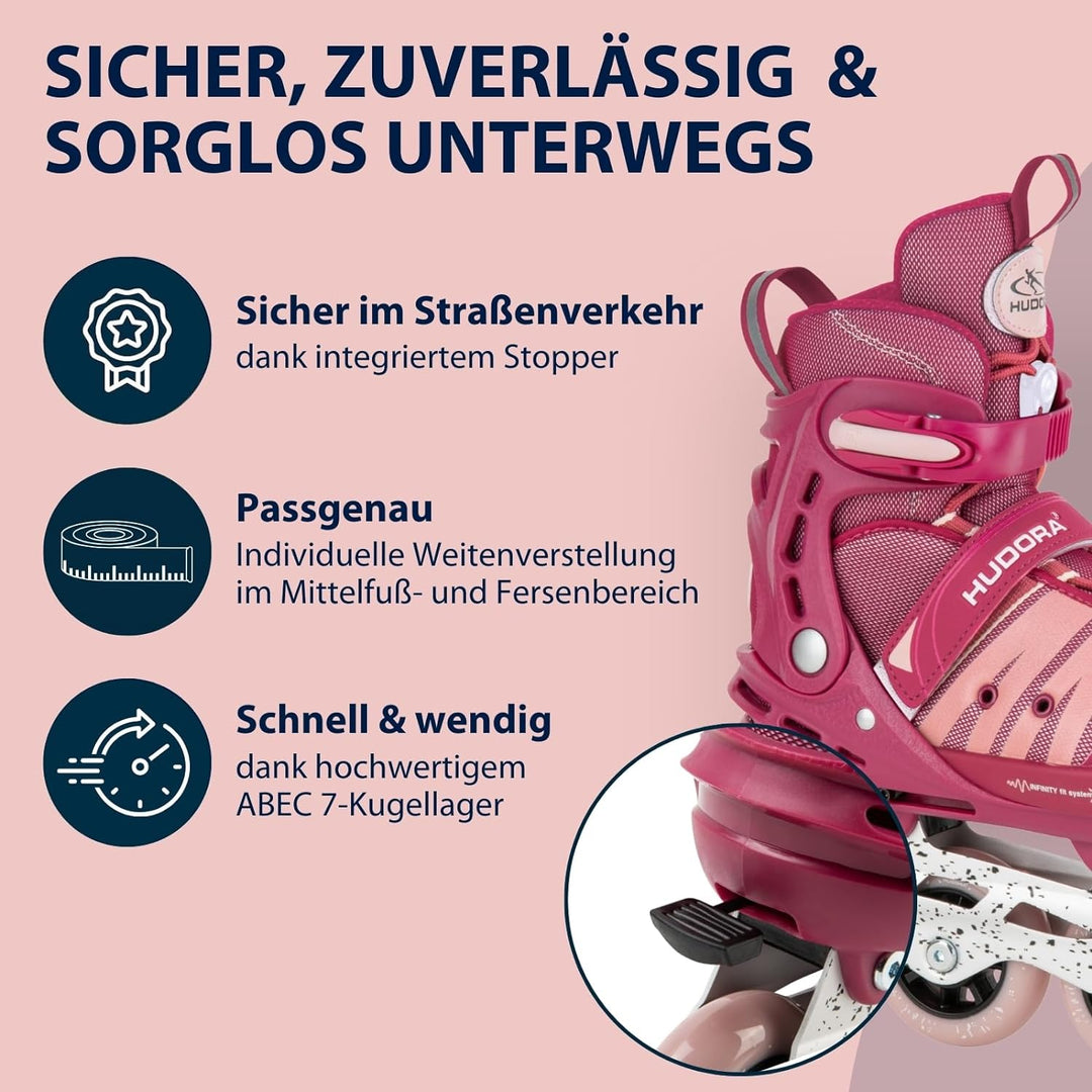 HUDORA Inlineskates Comfort, Softboot Inliner für Kinder, Jugendliche und Erwachsene - Verschiedene