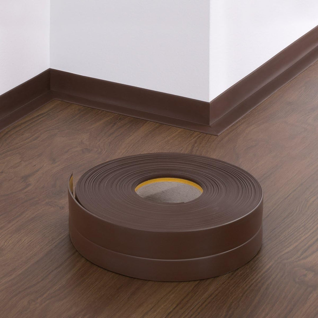 HOLZBRINK Weichsockelleiste selbstklebend SCHOKOLADE Knickleiste, 50x20mm, 25 Meter 25m