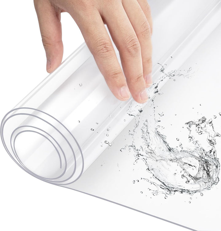 WOLTU Tischdecke 2 mm Wasserdicht Transparent | Durchsichtige Tischfolie aus PVC | Rechteckiger Tisc