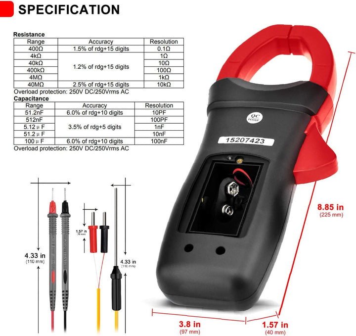 Clamp Meter AP-570N TRMS 6000 Counts Strommesszange AC DC-Strommesszange mit automatischer Reichweit