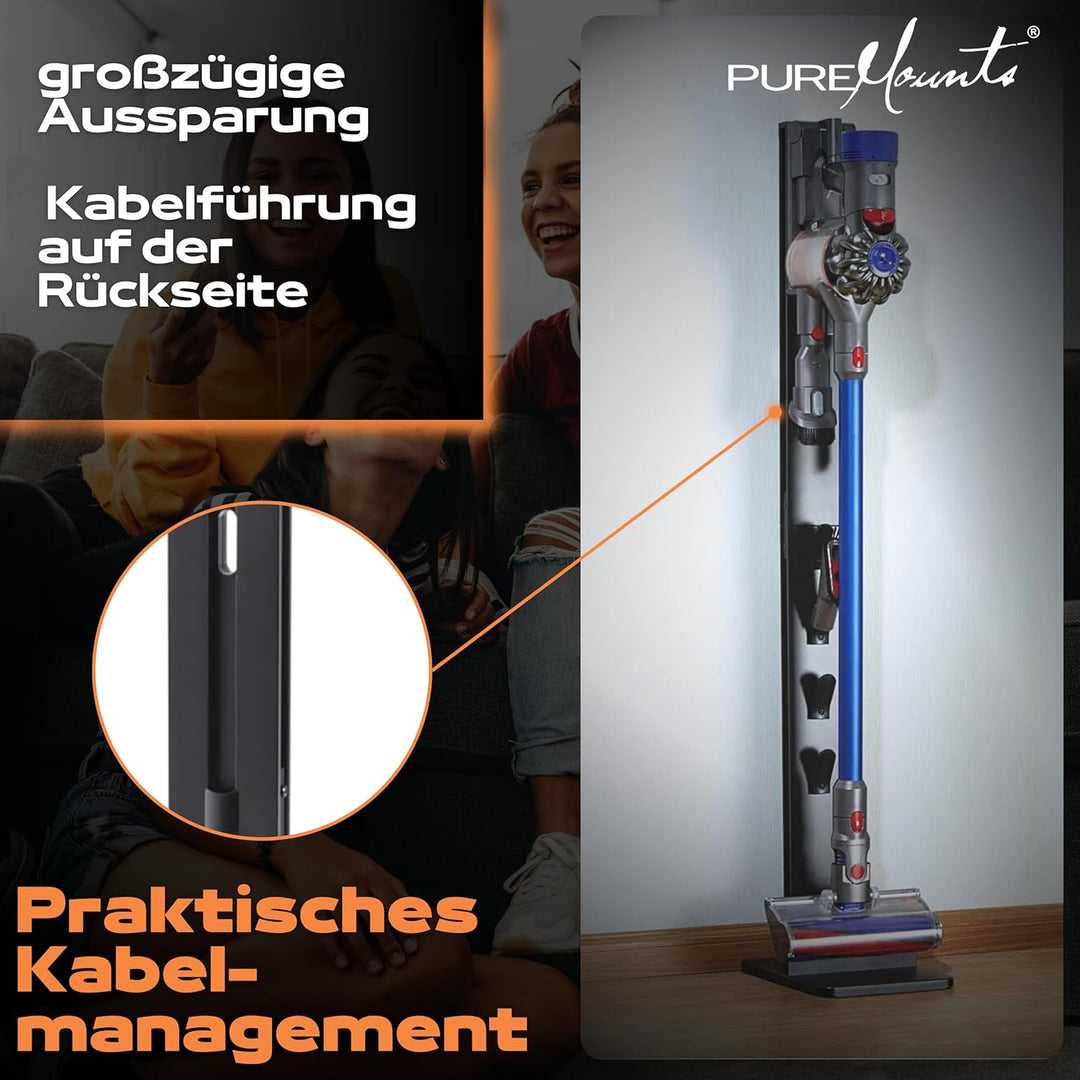 PureMounts PM-VAC-00, Staubsauger Standfuss Organizer für Dyson V6 Pro, V7, V8, Cyclone Fluffy/Absol