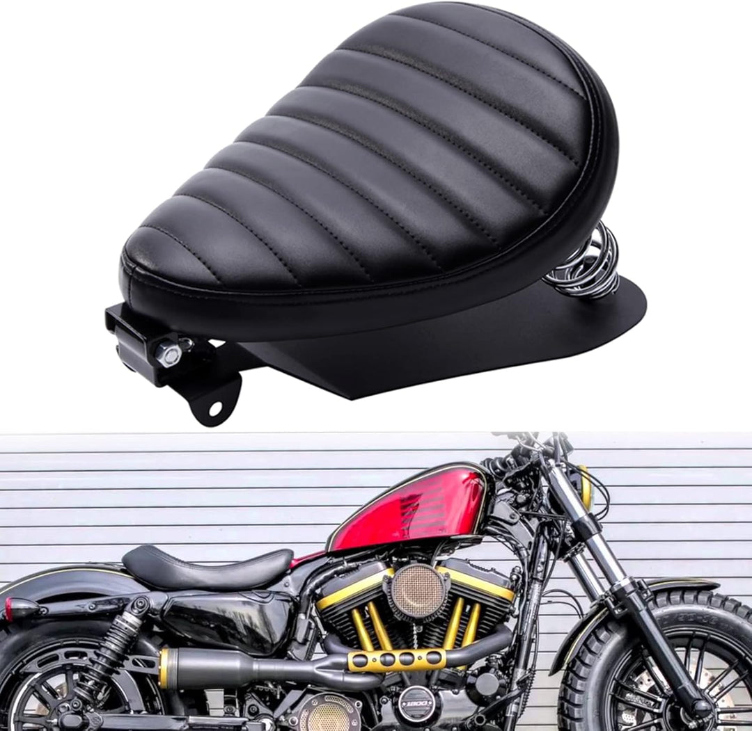 DREAMIZER Schwarz Dick Motorrad Bobber Sitz, Motorrad Solo Sitz für Sportster XL883 1200 Dyna Cross