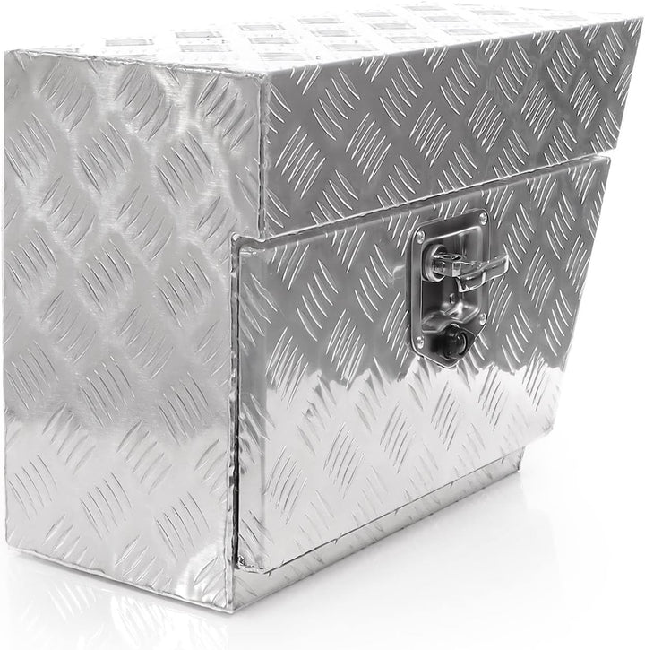 XPOtool Aluminium Unterflurbox Rechts 60x25x40cm Deichselbox bis 50 Liter Staubox mit 2 Schlüsseln