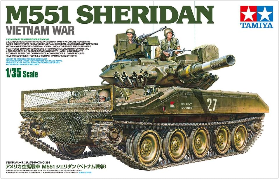 TAMIYA 35365 - 1:35 US M551 Sheridan Vietnam, Modellbau, Plastik Bausatz, Hobby, Basteln, Kleben, Mo