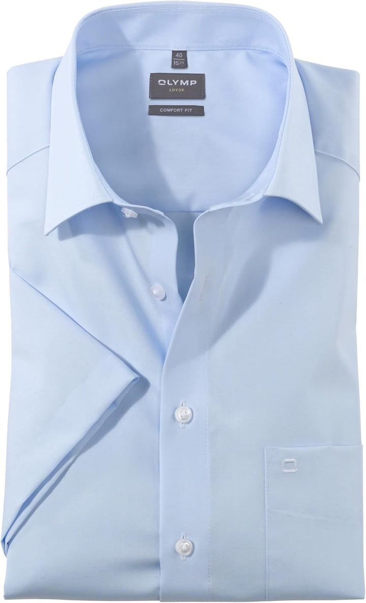 OLYMP Herren Businesshemd Langarm Luxor,Einfarbig,Comfort fit,New Kent, Hellblau