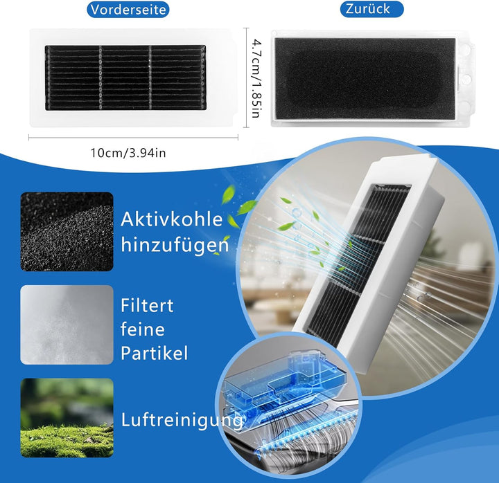 Yivy 27 Stück Zubehör für ECOVACS DEEBOT X5 OMNI,X5 PRO OMNI Saugroboter Ersatzteile: 1 Hauptbürste,