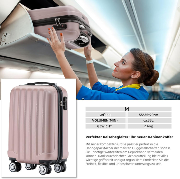 BEIBYE TSA-Schloss 2080 Hangepäck Zwillingsrollen neu Reisekoffer Koffer Trolley Hartschale Set-XL-L