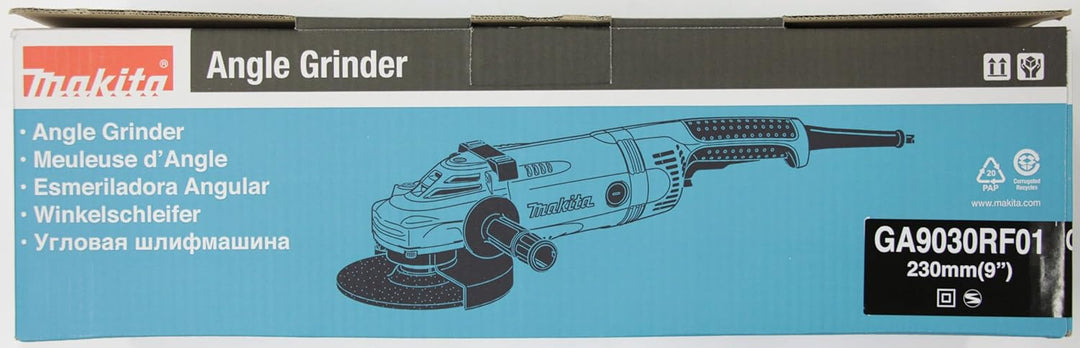 Makita GA9030RF01 Winkelschleifer 230 mm, 2.400 W, Blau im Karton, im Karton