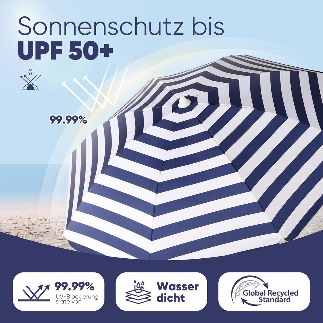 Sekey 160 cm Sonnenschirm Balkon mit Bodenhülse & Schutzhülle, Neigungs und Höhenverstellung, Sonnen