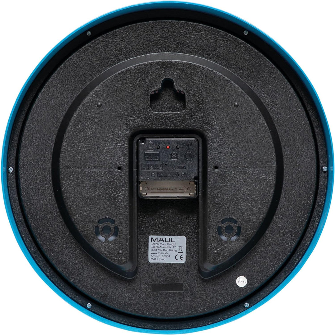 Maul Wanduhr MAULjump Ø 30,5 cm | stilvolle Funkuhr mit Mineralglas | automatische Zeiteinstellung |