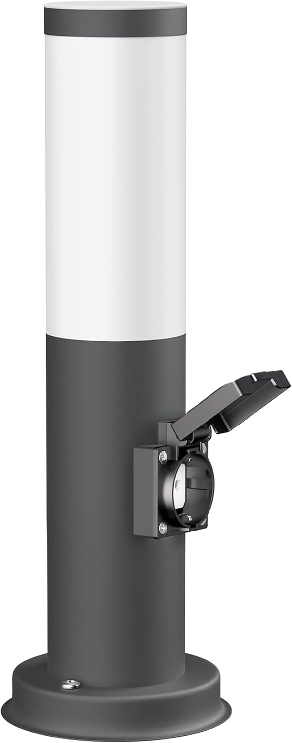 ledscom.de 2 Stück Wegelicht/Pollerleuchte/Gartenleuchte PORU für aussen, IP44, 39 cm, anthrazit, 1x