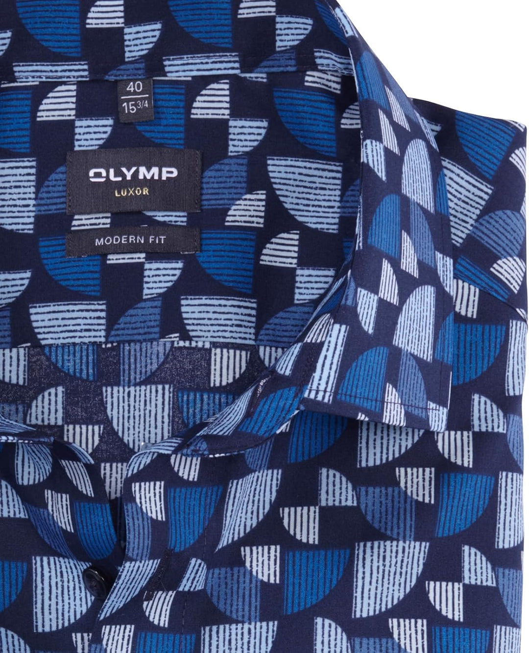 OLYMP Herren Businesshemd Langarm Luxor,Rotationsdruck,modern fit,Global Kent 44 Royal 19, 44 Royal