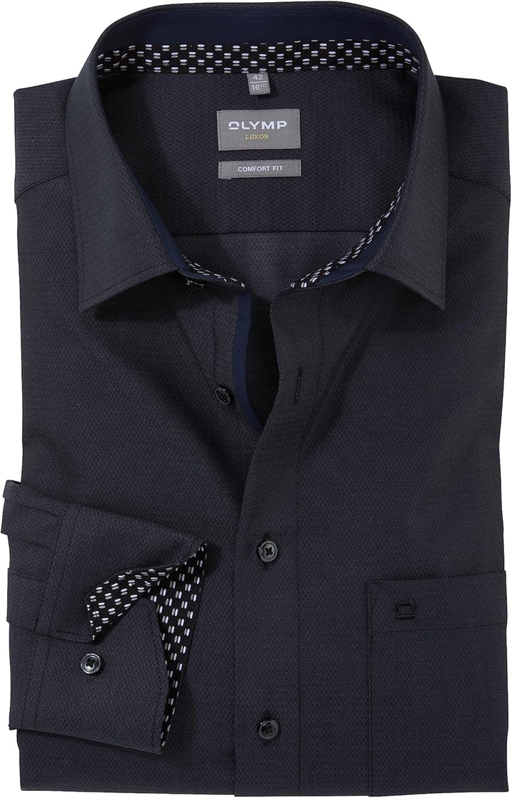 OLYMP Herren Businesshemd Langarm Luxor,Einfarbig,Comfort fit,New Kent 48 Grosse Grössen Graphit 69,