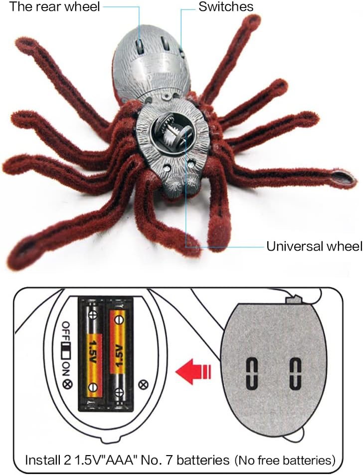 XiXiRan Ferngesteuerte Spinne Spielzeug, Ferngesteuerte Tarantel, Steuerspinne Spielzeug, Rc Spider,