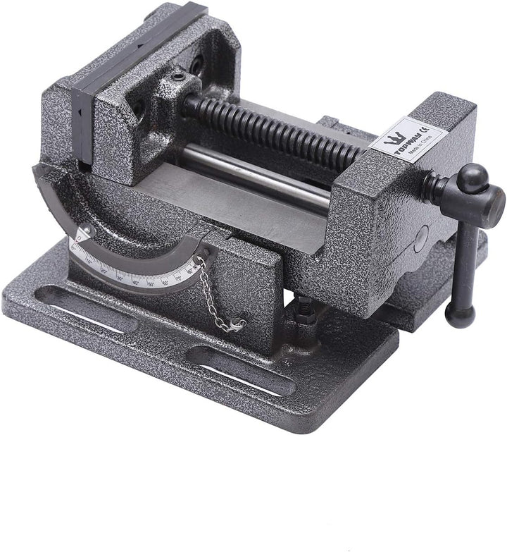 TOPWAY Bohrmaschinen Schraubstock Kippbarer 3" 75mm, Professionelle Säulenbohrmaschine Fräsen Kippwi